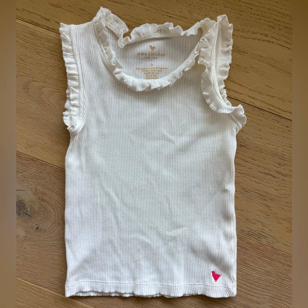Pink Chicken girls size 7 white top